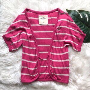 Hollister | Pink Stripe Tie Front Sweater
